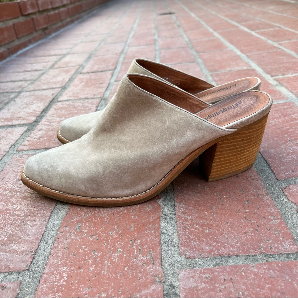 Jeffrey Campbell Tan Suede Mules